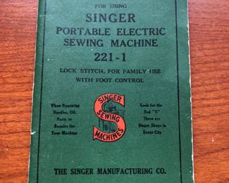 Vintage original Singer, featherweight, sewing machine manual