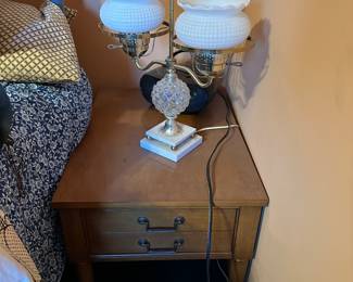 Vintage night stand and table lamp