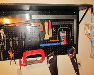 GARAGE - Incredible hand tools, power tools, yard tools, toolboxes, bulbs, golf clubs, garden items, jars of nails and screws, and more! Shop Vac, Routers, Car Charger, Drill Press, Recip Saw, Sower Saw, Dremel, Blower, Lawn Mower, and more!