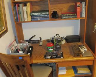 Desk number 3, vintage solid wood w/ hutch