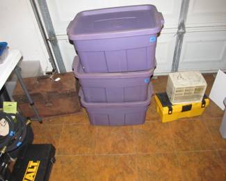 GARAGE - Incredible hand tools, power tools, yard tools, toolboxes, bulbs, golf clubs, garden items, jars of nails and screws, and more! Shop Vac, Routers, Car Charger, Drill Press, Recip Saw, Sower Saw, Dremel, Blower, Lawn Mower, and more!