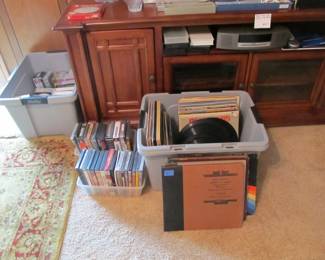 LP Record, DVD, CD, VHS, 8-track collection.