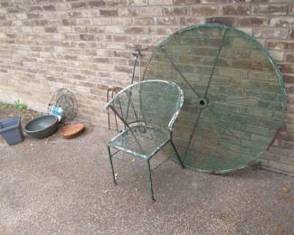 Vintage patio chair and table top