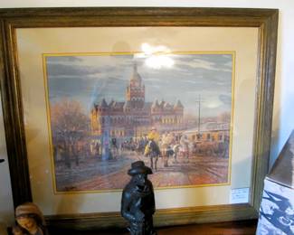 1981, "Five after Six" by artist TONY EUBANKS, Showing the Dallas Courthouse, "Old Red" 44/1000 SIGNED