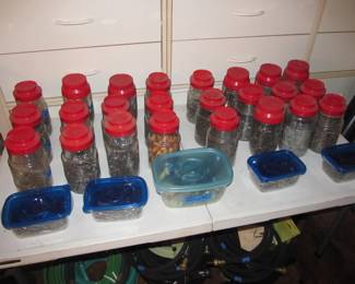 GARAGE - Incredible hand tools, power tools, yard tools, toolboxes, bulbs, golf clubs, garden items, jars of nails and screws, and more! Shop Vac, Routers, Car Charger, Drill Press, Recip Saw, Sower Saw, Dremel, Blower, Lawn Mower, and more!