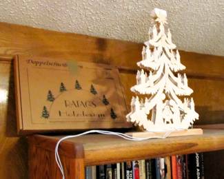 German Laser cut RATAGS HOLZ DESIGN Christmas tree w/ nativity.