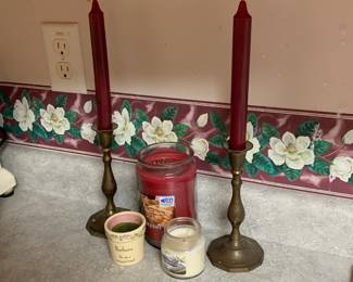 Decor, candles and holders