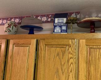 Cake plates and cookie jar