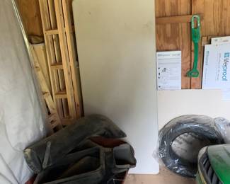 Buidling materials; wheelbarrow; 6-ft table