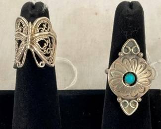 SILVER BUTTERFLY AND OTHER RINGS