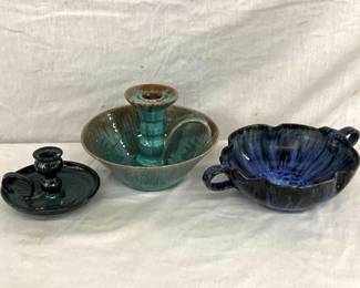 OWENS POTTERY CANDLE STICKS