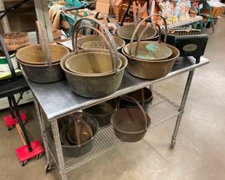 COLLECTION EARLY COPPER APPLE BUCKETS