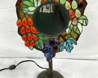 UNUSUAL STAINED GLASS VANITY MIRROR