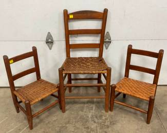 EARLY LADDER BACK CHAIRS