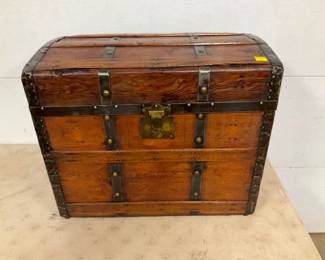EARLY WOODEN TRUNK