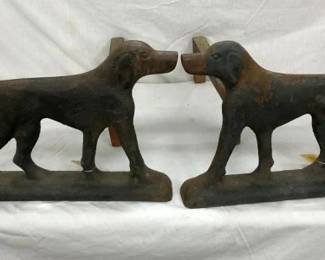 EARLY CAST IRON SETTER ANDIRONS