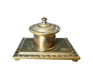 Vintage Brass Inkwell