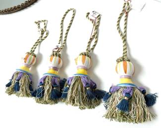 Vintage MacKenzie Childs 5.5in Tassels Curtain Tie Backs