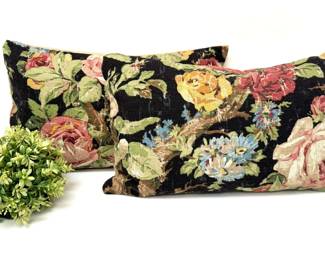 Custom Floral Down Filled Pillow Set