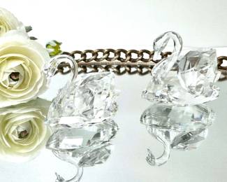 Swarovski Crystal Swan Figurines