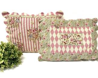 Vintage Needlepoint Pillow Pair