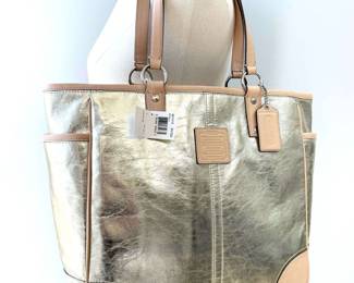 New Coach Metallic Leather Handbag