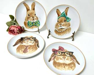 Pier One Bunny Plate Set