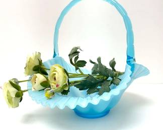 Fenton Glass Flower Basket