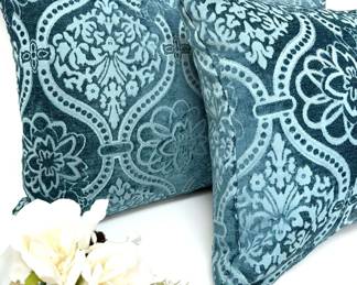 Blue Down Filled Pillow Pair
