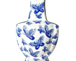 Blue White Butterfly Vase