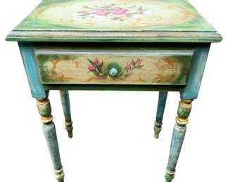 Bright Colorful Floral Side Table