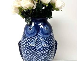 Blue White Fish Vase
