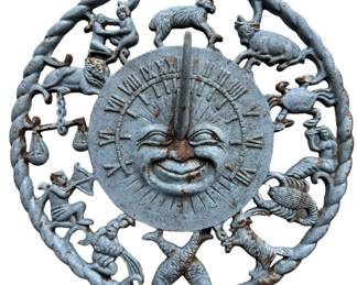 Cast Iron Zodiac Sun Dial