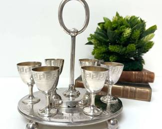 Antique Silver Plated Egg Cup Holder