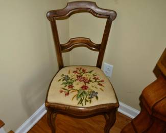 2 Needlepoint side chairs 