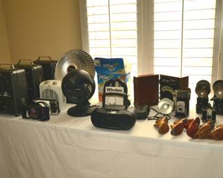 Heaters,  Fans, Massager, Volt Meter,  Vintage cameras,  Antique Shoe Molds, and so much more