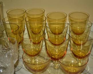 Glassware gold glass