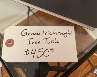 Geometric Iron and Glass Table