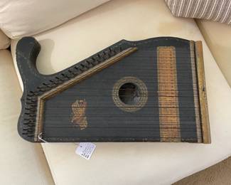 Antique mandolin guitar harp