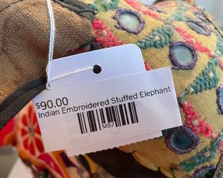 Indian Embroidered Stuffed Elephant 
