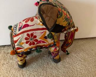 Indian Embroidered Stuffed Elephant 