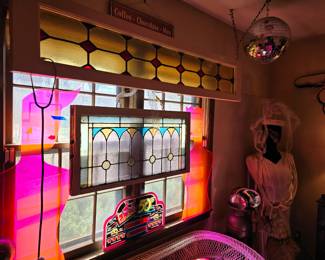 Tons of stained glass panels window Paine 