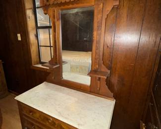 Antique Marble Top Eastlake Dresser