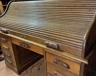 Vintage Bradford Oak RollTop Desk