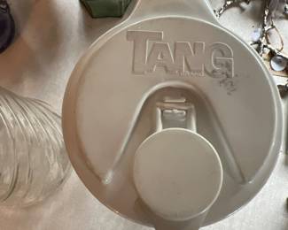 vintage tang pitcher white and glass