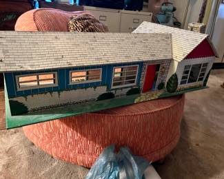 mid-century tin doll house