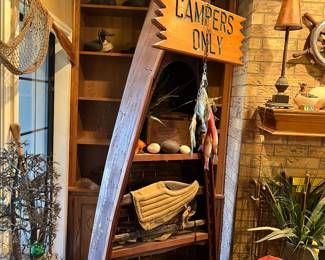 canoe free-standing book shelf