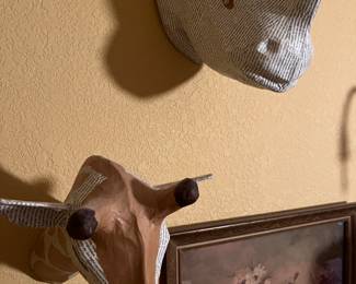 papier machete animal head mounts