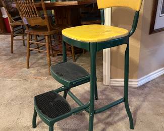 yellow/green folding step stool
