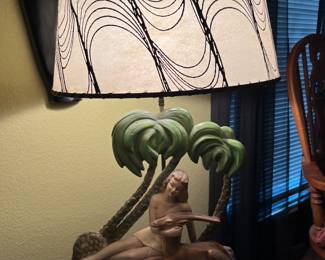 exotic island lamp with acrylic shade